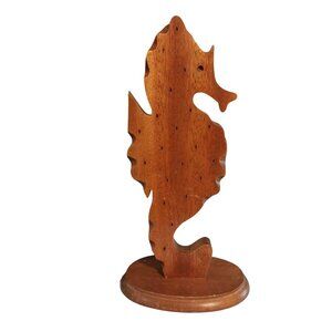 Seahorse Wood Appetizer Toothpick Food Holder Tiki Beach Party Display